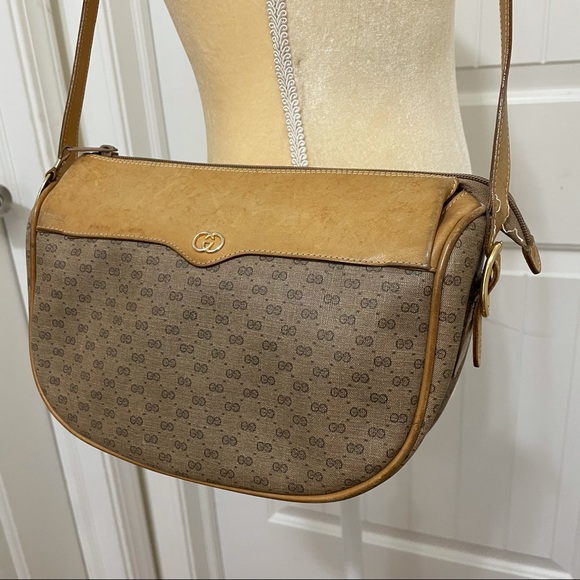 VINTAGE Gucci GG shoulder bag tan beige - Picture 10 of 16